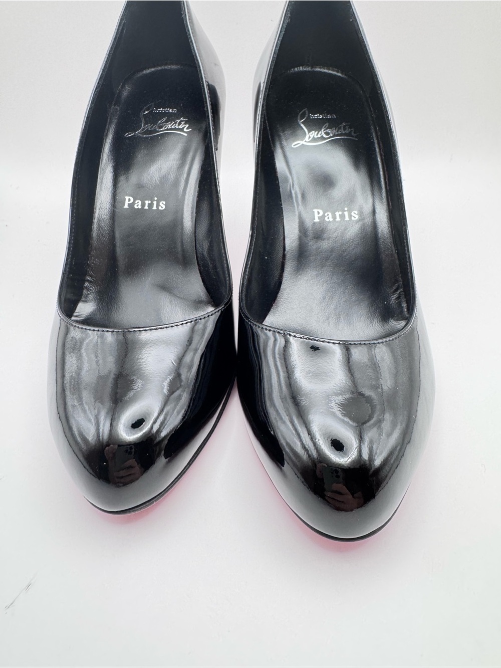 Christian Louboutin Dolly Pump 85 Black Patent Red Sole Heels EU 36.5 - Picture 4 of 9